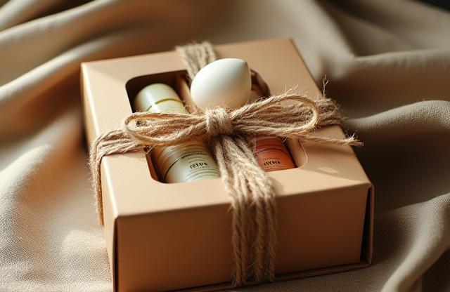 Kit presente de cosméticos artesanais com laço de juta